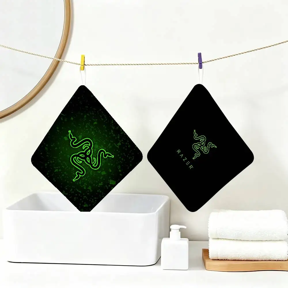 R-RAZER Polyester Cotton Hand Wiping Towel, Hanging Design, Durable for Household Restaurant Toilet Use