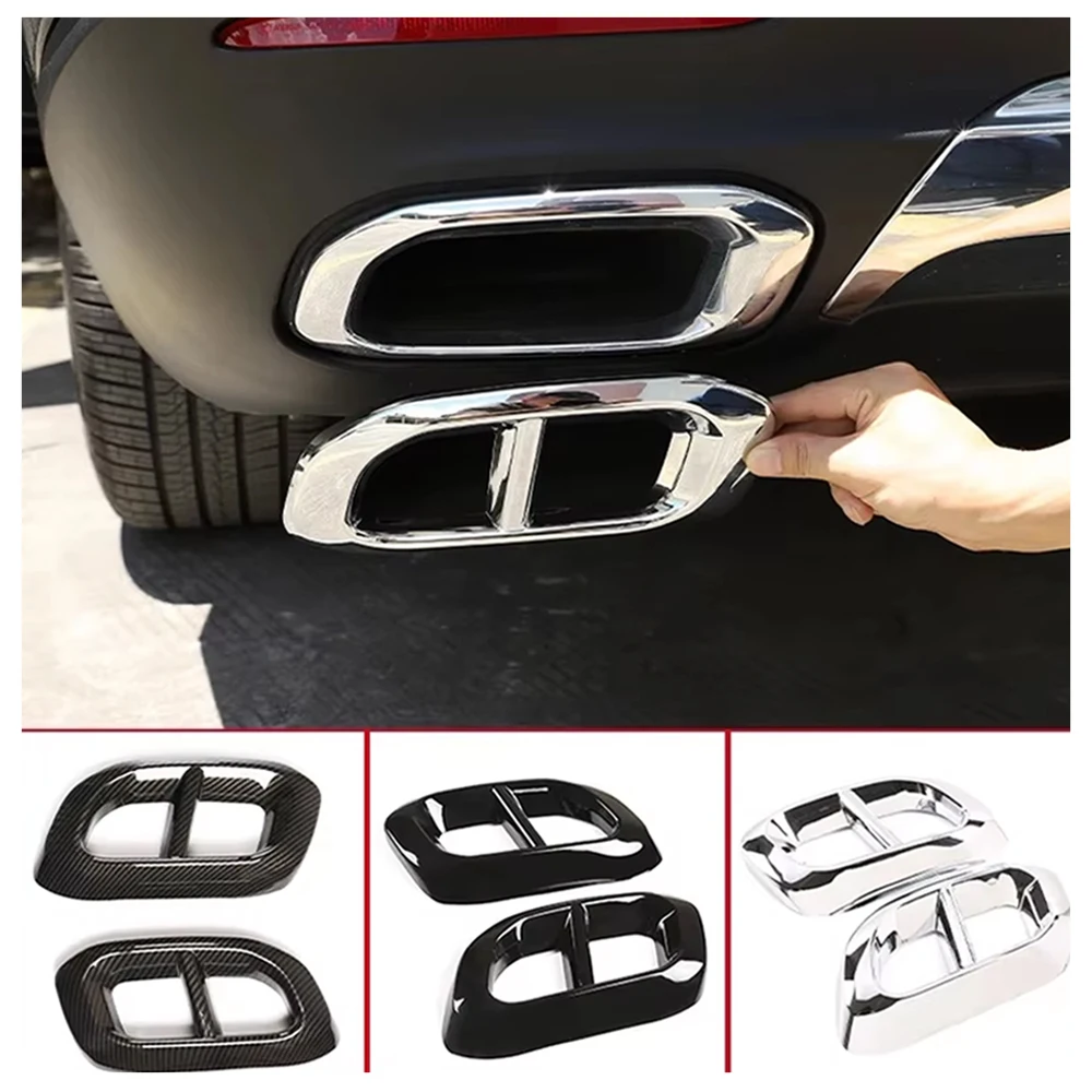 سيارة العادم الخمار أنابيب طرفية غطاء الكسوة لمرسيدس بنز GLC GLE 350 450 GLS W167 X253 X167 2020 2022