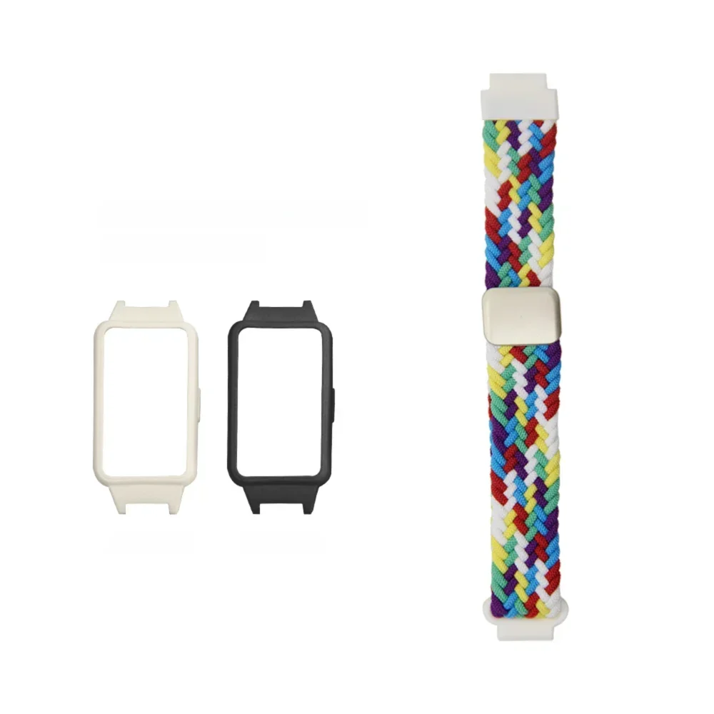 

Nylon Strap + Silicone Case For Huawei HUAWEI Band 6 6NFC 6Pro 7 Magnetic Buckle Breathable Sport Bracelet for Honor Band 6 7