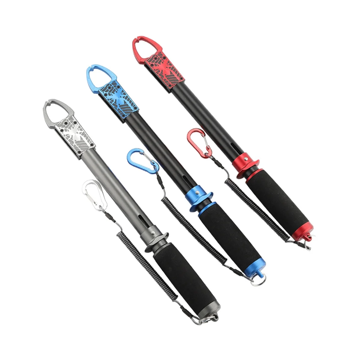 Multifunctional Aluminum Alloy Lengthened Fish Control Device Lure Pliers Fish Clamp Fishing Gear Red &