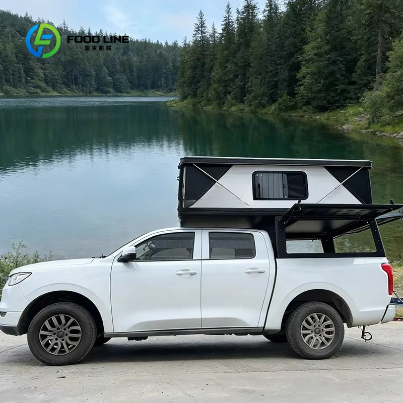 Pop-up Truck Camping Cabin Fully Equipped Campervan with Bed Suitable for Outdoor Camping, Waterproof and Windproof.
