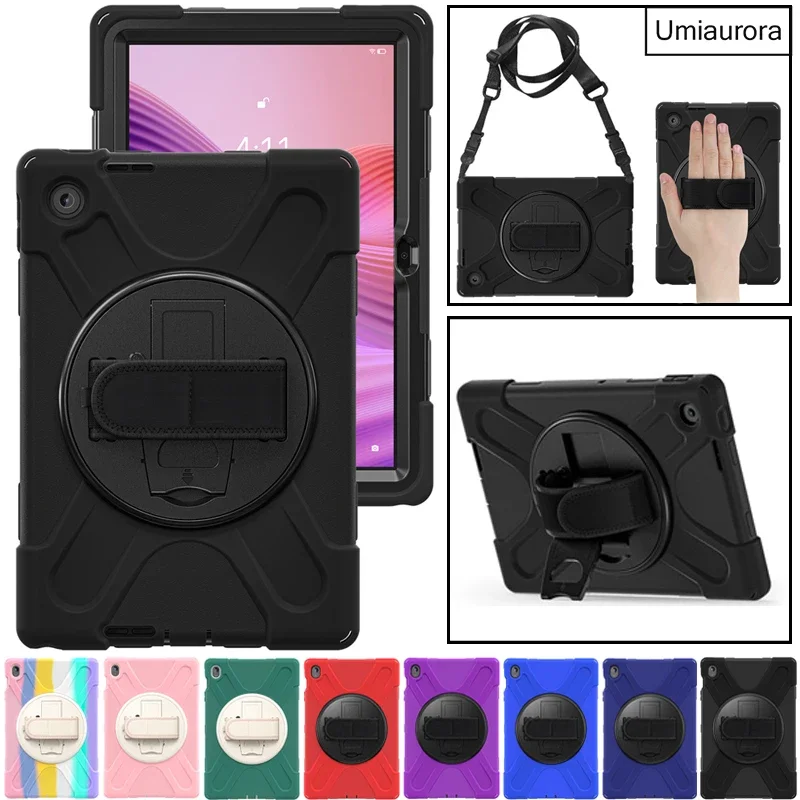 For Lenovo Tab 10.1 inch 2025 TB311FU TB311XU Heavy Duty Rugged Tablet Cover Hand Shoulder Strap Stand Shockproof PC Case Funda
