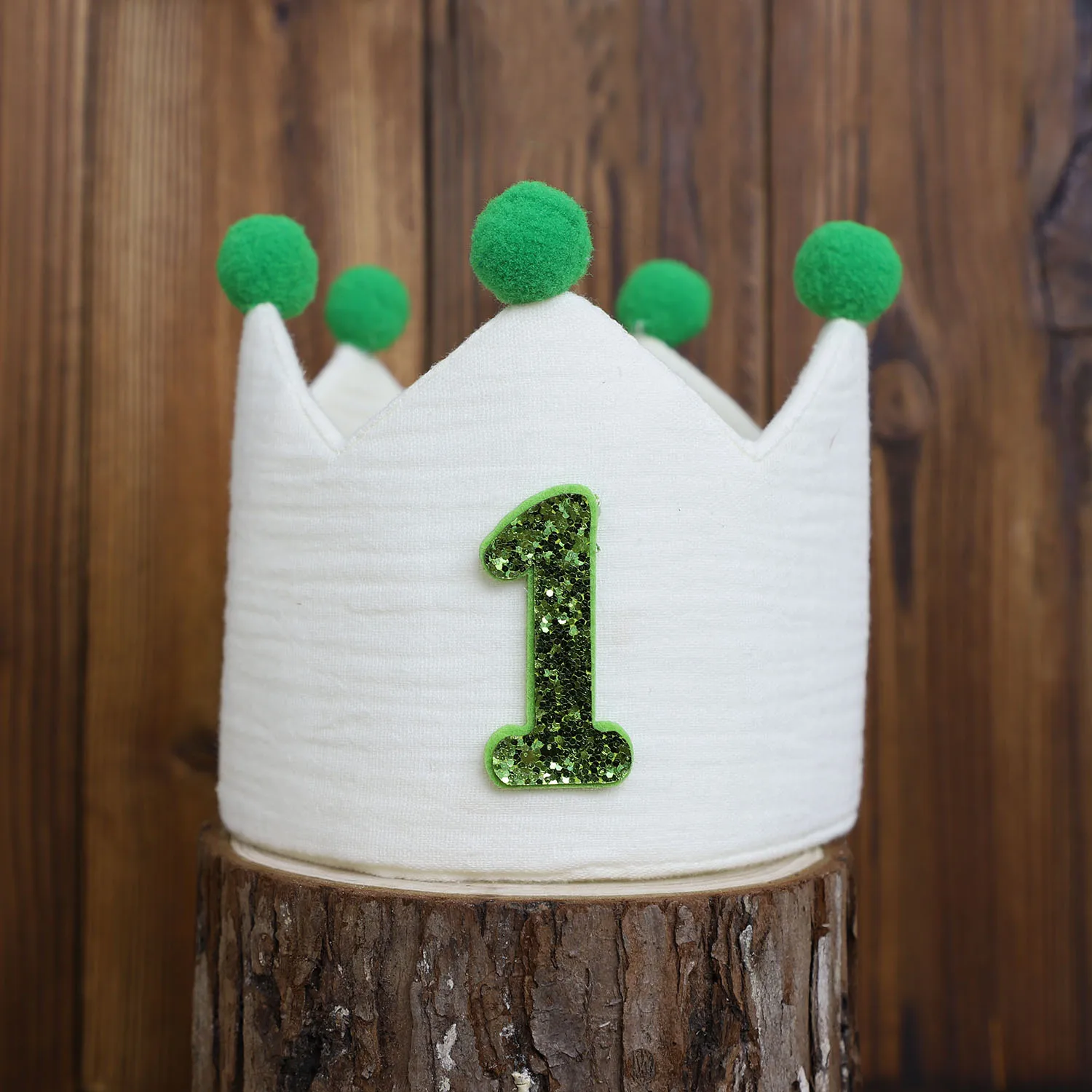 1st Birthday High Chair Banner Baby Birthday Party Green Handmade Wooden Bead Tassel Decoration Photographic Prop Holiday party