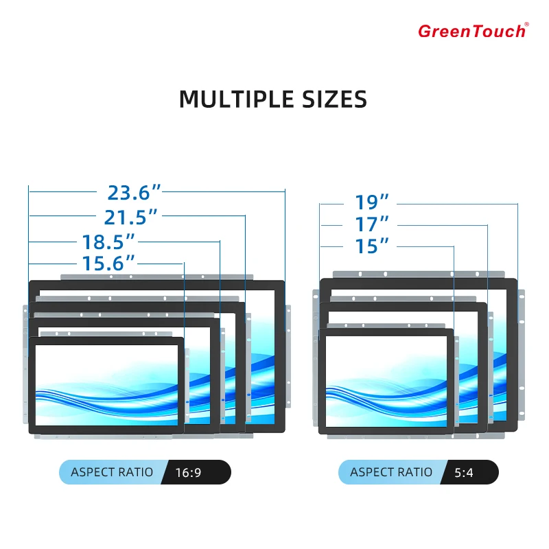 Monitor a telaio aperto di rete da 23,6", monitor LCD con touch screen, monitor LCD touch a cornice aperta a LED