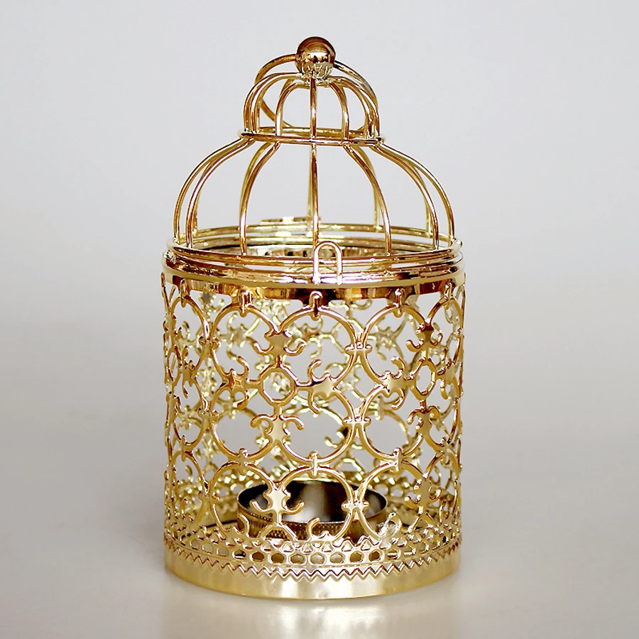 Vintage-Stil Eisen-Vogelkäfig Kerzenhalter Metall-Teelichthalter für Hochzeitstischdekoration und Heim-Mittelstück – Detail 6
