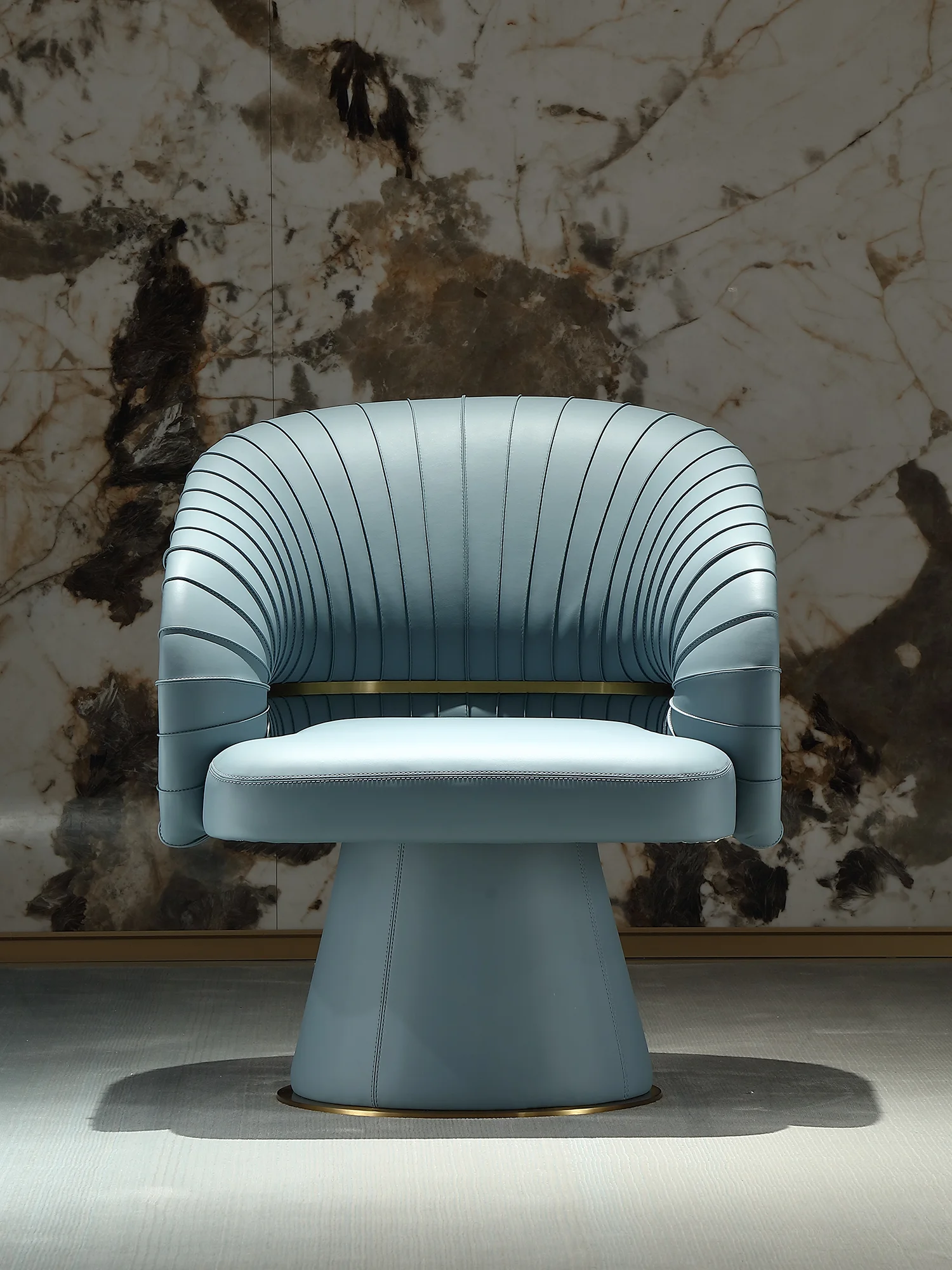 

Modern Italian light luxury leather leisure chair single sofa chair tea table chair