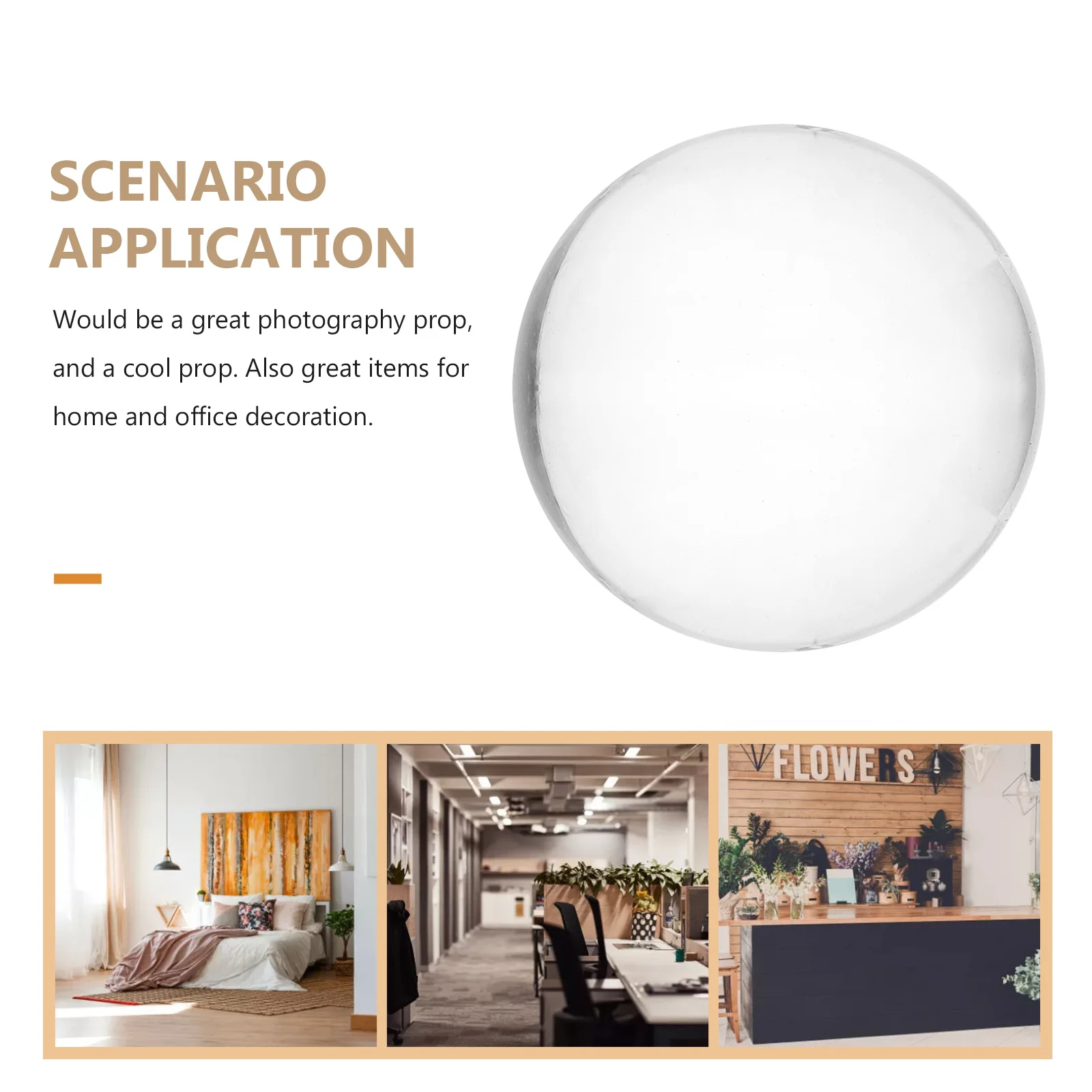 

3cm Crystal Ball Photography Prop Transparent White Cool Prop for Unusual Photos and Interior Design Crystal Ball