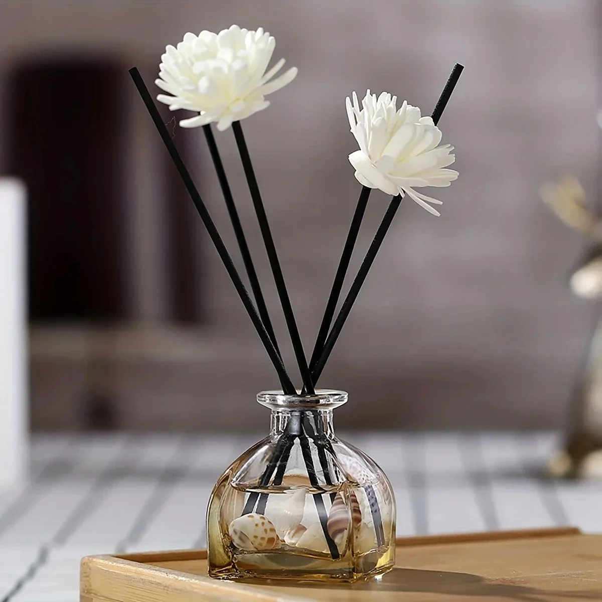 50/100/200 قطعة عصا متطايرة للمياه معطرة للمرحاض، منزل صيفي مزين بعصا عطر متطايرة من الروطان المجفف المقلد