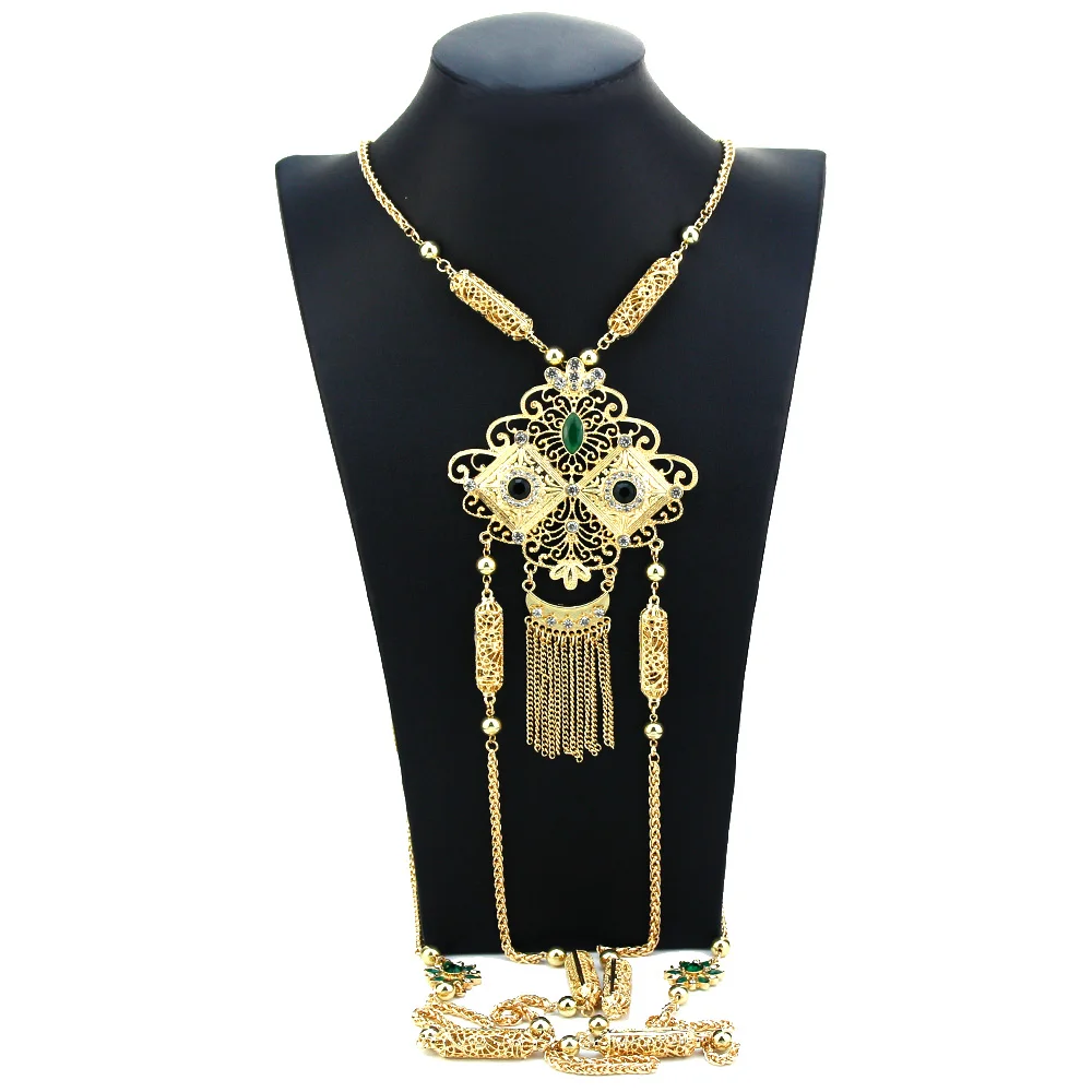 Neovisson-Bijoux de Style Marocain à la Mode pour Femme, Collier en Or avec Dos en Clip, Cadeau