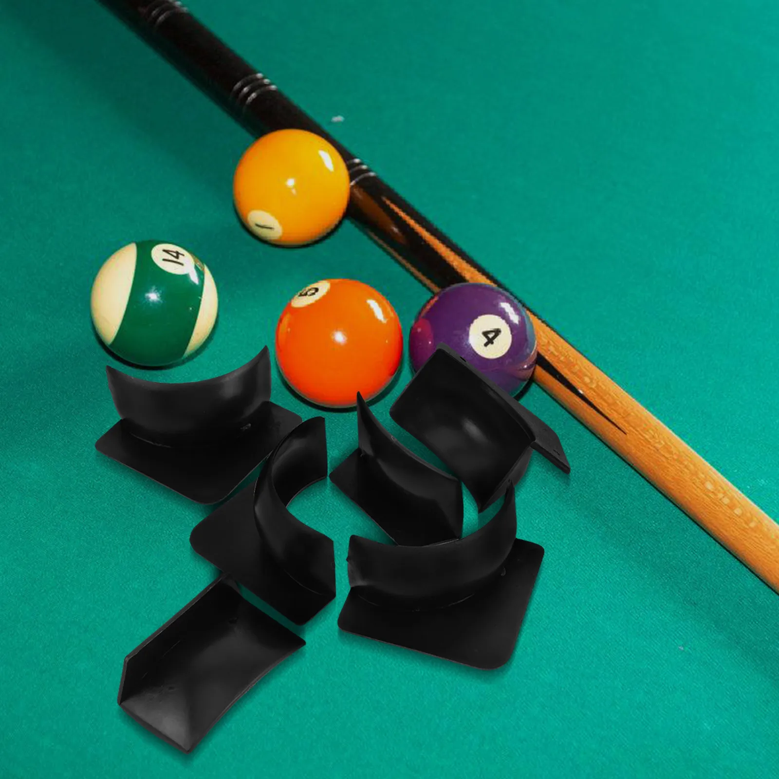 6Pcs Childrens Pool Table Accessories Plastic Ball Press Midtail Bag Easy Clean Replaceable Parts Pool Table Side Basket
