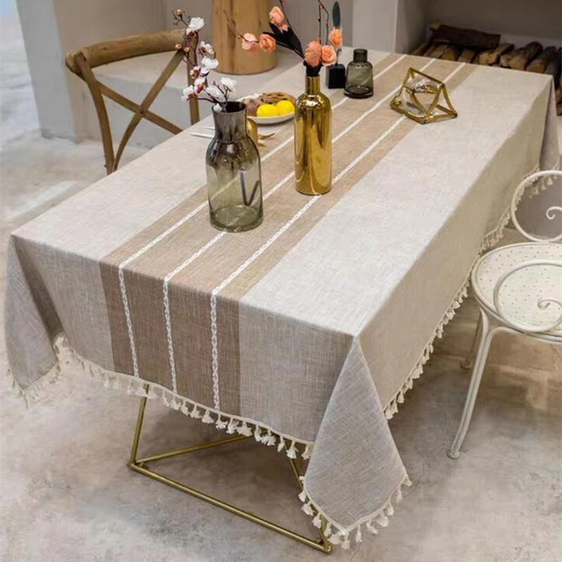Ins-style fresh and light cotton and linen fabric for home dining tablecloths, coffee tables and decorative fabrics