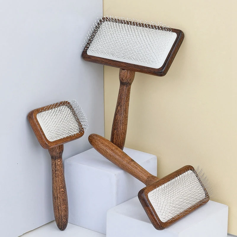 반려동물 그루밍 솔리드 우드 빗 에어 쿠션, 개 털 제거 바늘 빗, 반려동물 액세서리, 고양이 브러시, 반려동물 빗, 고양이 개 청소 