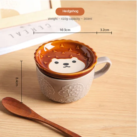 Imagem -05 - Caneca Japonesa do Gato dos Desenhos Animados com Tampa Copo do Café da Manhã Infantil Copo Shiba Inu Copo de Água Bonito Decoração Criativa