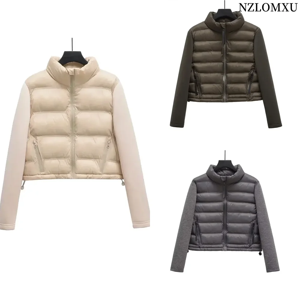 2023 Winter Jackets for Women Spliced Long Sleeve Winter Women\'s Cold Coat Casual Female New In Outerwear