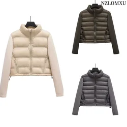 2023 Winter Jackets for Women Spliced Long Sleeve Winter Women's Cold Coat Casual Female New In Outerwear