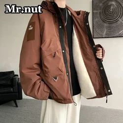 Mr.nut Autumn Waterproof Jacket Man Windbreak Camping Overcoat Winter Thickened Jackets Casual Loose Large Pocket Men's Clothing