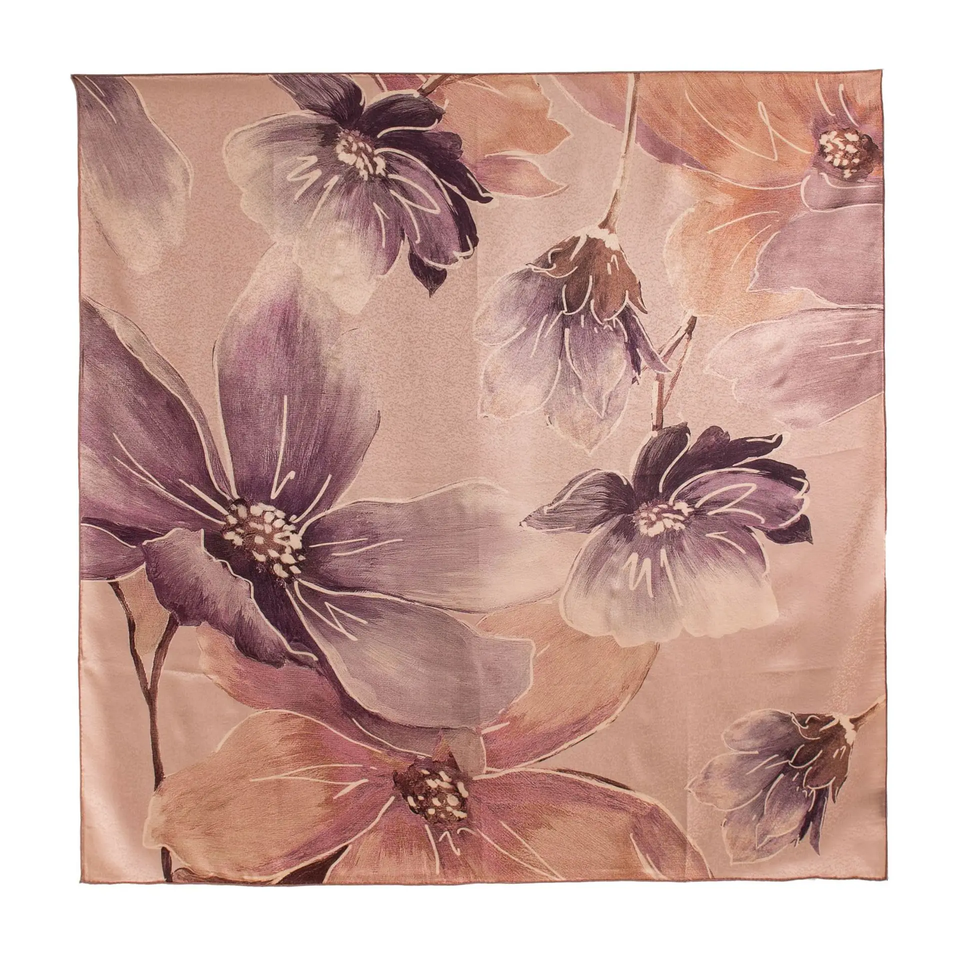 Premium Snowflake Satin Double Sided Square Scarf Silk Mulberry Silk Scarf Shawl Women's Gift Box