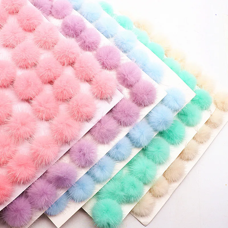 5pcs 50pcs 40mm Fluffy Mink Fur Pompones  Real Natural Mink Pom Pom Ball DIY Pompon Kids Toy Wedding Decor Sewing Craft Supplies