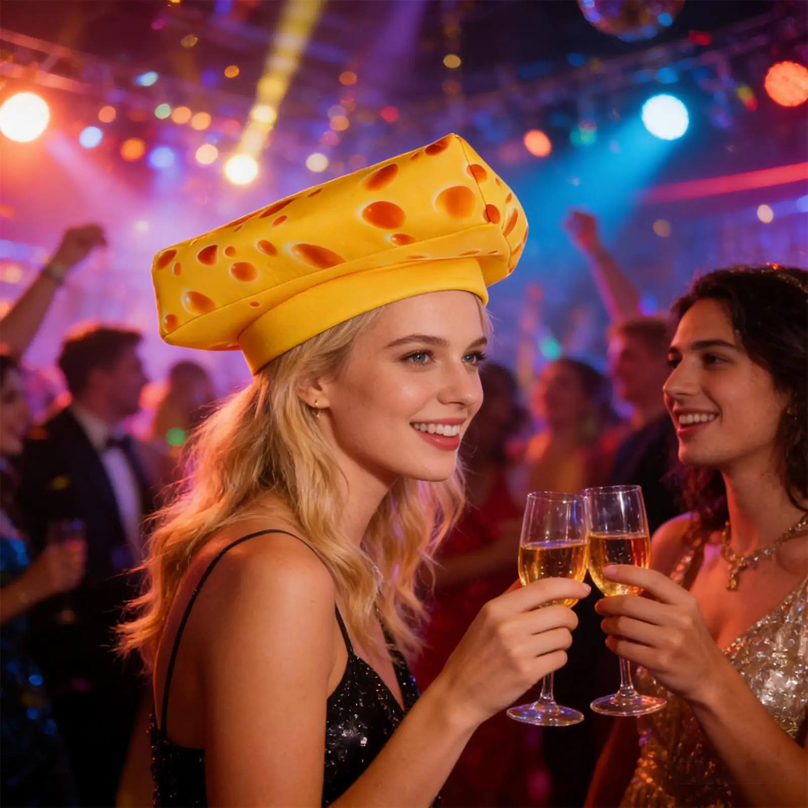 Gorro de Pastel de Queso Realista - Gorro Suave con Forma de Comida para Cosplay, Fiesta de Navidad, Festival, Actuación en Escenario, Disfraz Unisex