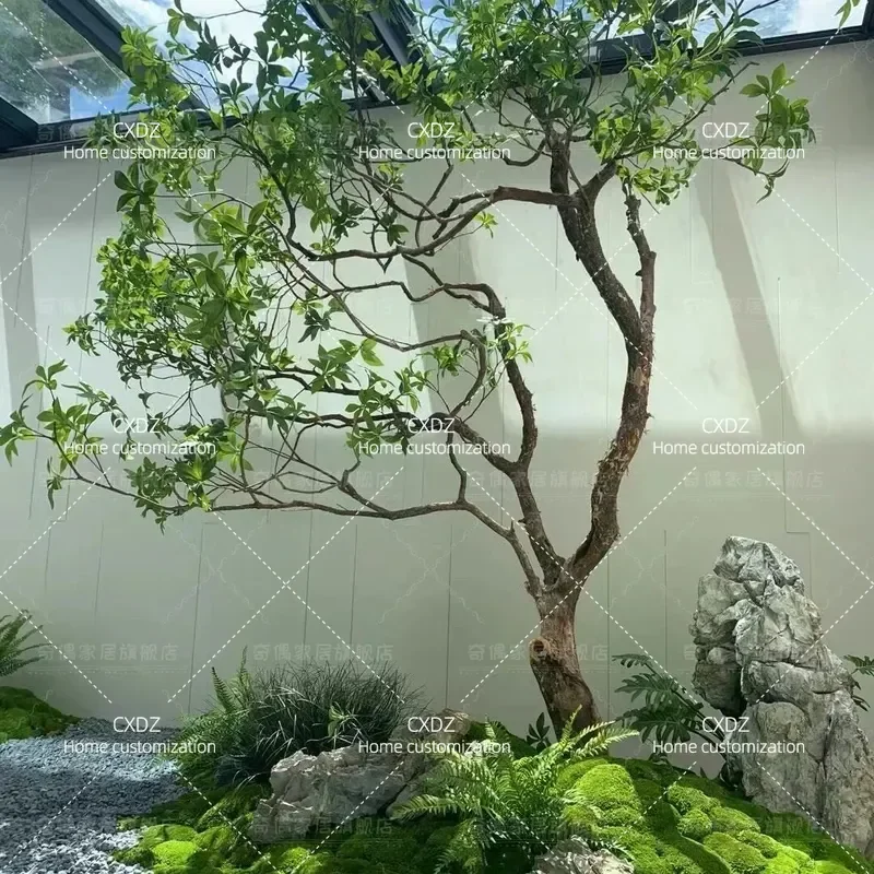 Boutique-level simulated horse drunk wood window landscaping plant indoor simple green plant decorative tree large landscape