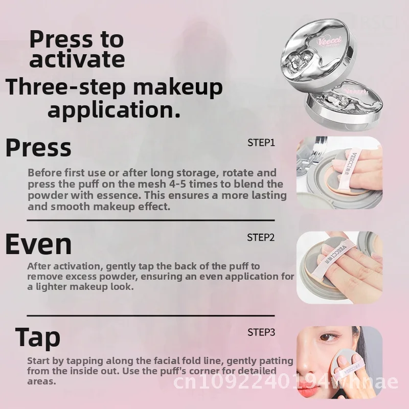 Base de cojín de aire Essence Lock, suave, impecable, Control de aceite, maquillaje Natural desnudo, superficie de niebla seca, sin acabado de pastel, Universal