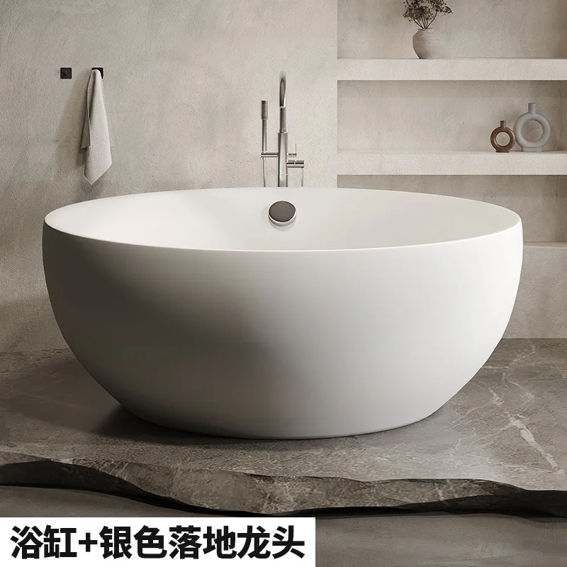 حوض استحمام مستدير مستقل متكامل بدون خياطة فندق B & B حوض استحمام أكريليك منزلي مزدوج حوض استحمام كبير للزوجين