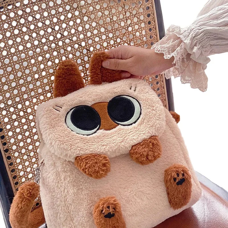 Cute Cartoon Large Capacity Kawaii Capybara Plush Backpack Schoolbag Student Women Bag Crossbody Bag Shoulder Bag Handbag Purses