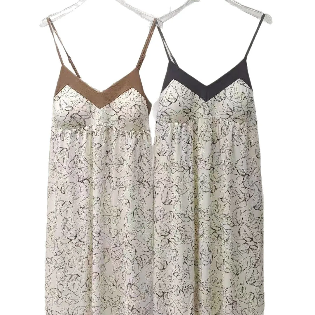 

Summer Sleeveless Nightgown with Built-in Bra - Women's Comfortable Home Dress