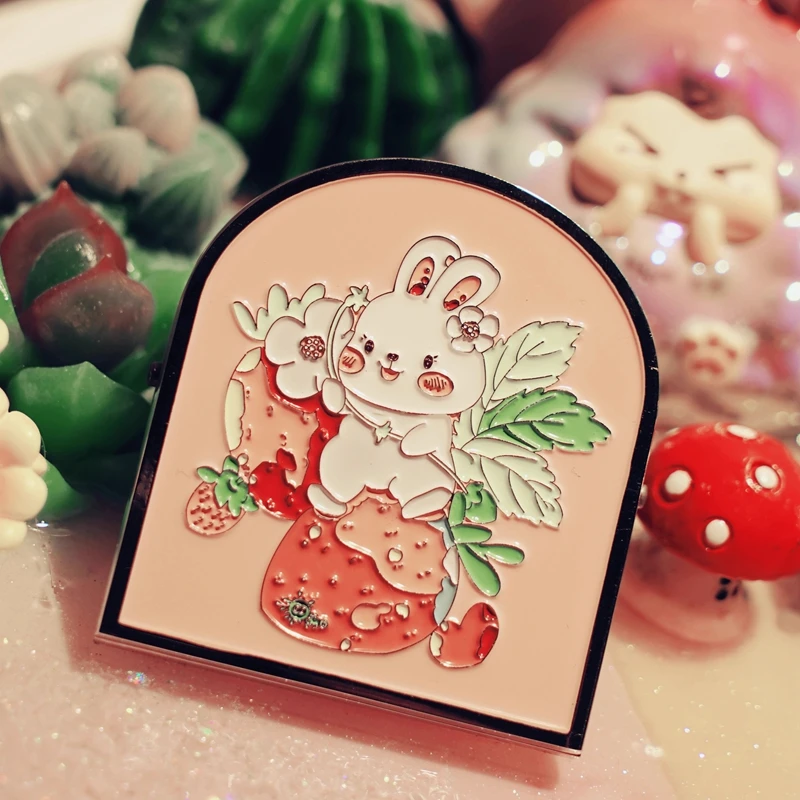 Antique Style Strawberry Rabbit Scrapbook Clips Bunny journal clip Durable Metal receipt  & Bag Clamps‌‌