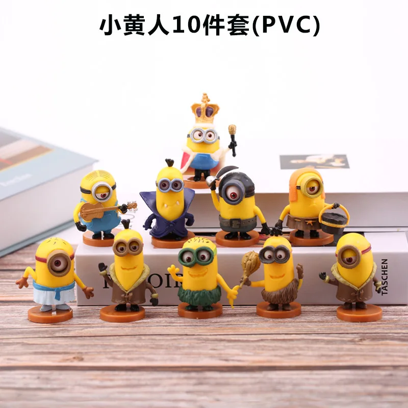 Hot 10pcs Miniso Miniones Anime Actionfigure Toys 3d Eye Despicable Miniones Figurine Classic Toys Kawai Kids Christmas  Gifts