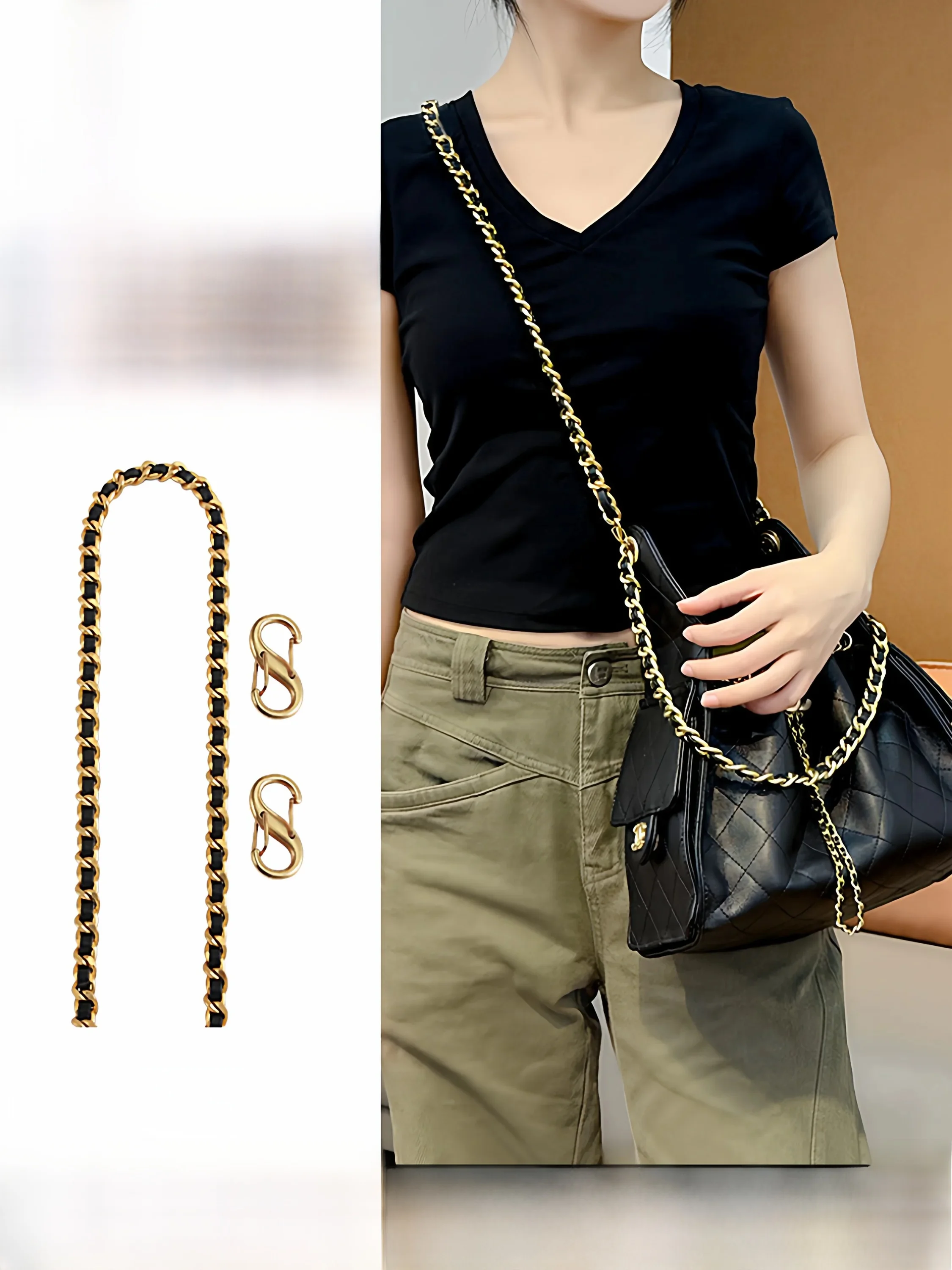 Shoulder Strap Replacement for  25 Bag Crossbody 25C Hobo Bag Chain Replacement Accessory for Bag Modification