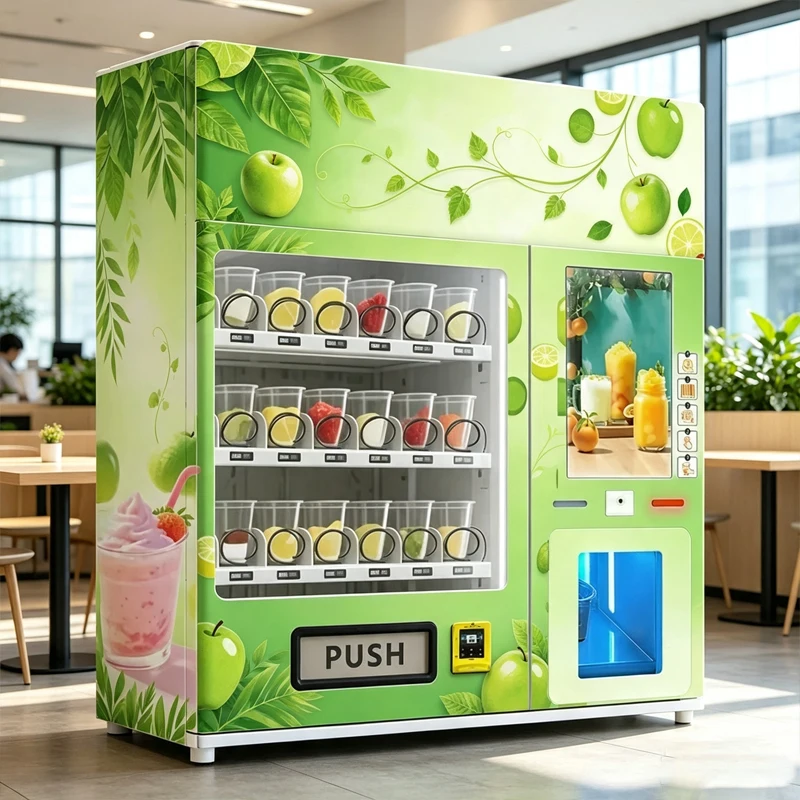 Smart Semi Automatic Commercial Smoothie Machine Touch Screen Self Service Cold Drink Dispenser For Shopping Center Custom
