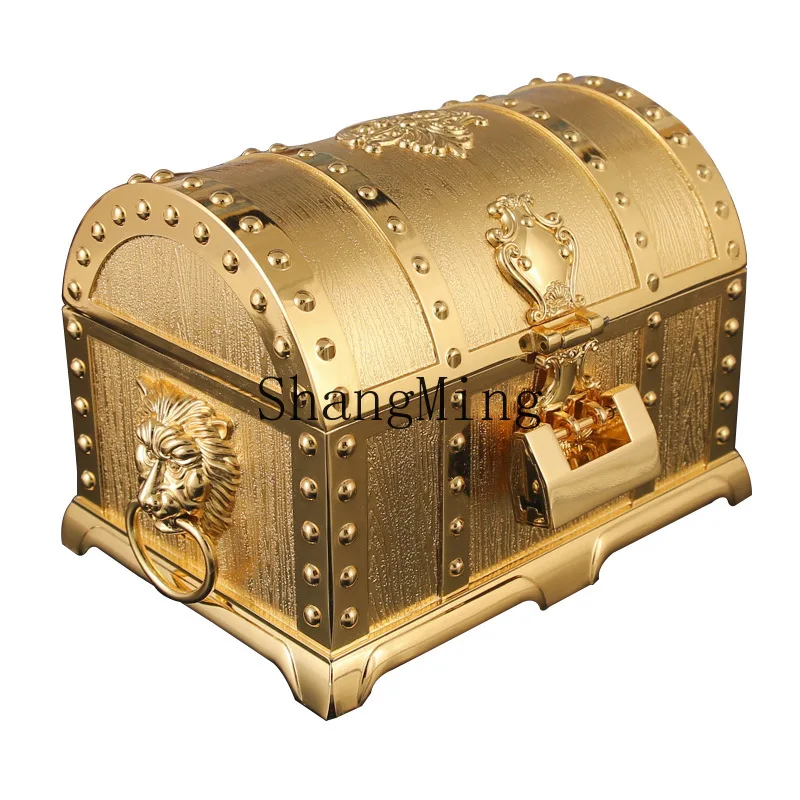 

PYH classical box metal oversized with lock double-layer princess court jewelry storage box retro jewelry box