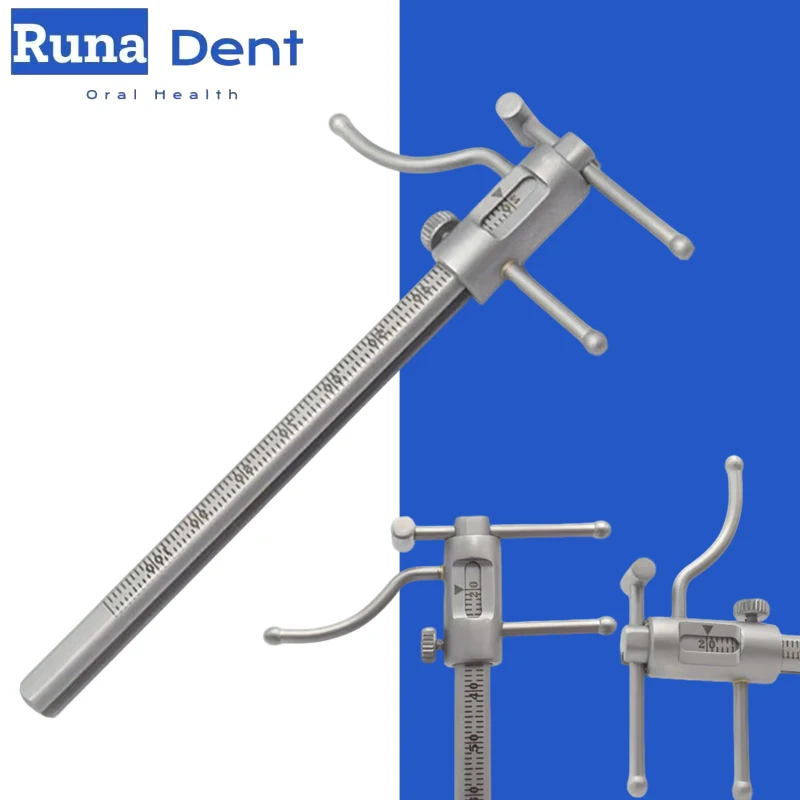 Dental Caliper Ruler Orthodontic Sliding Gauge Chin Indicator Implant Measuring 0-100mm