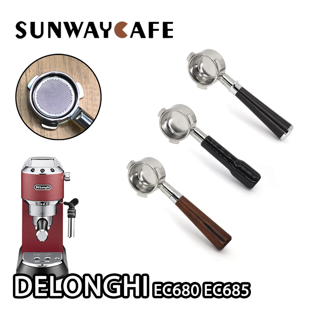 51mm Bottomless Portafilter For Delonghi Ec680 Ec685 With Replacement Filter Basket Espresso Machine Tools Barista Accessories