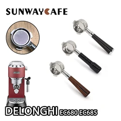 51mm Bottomless Portafilter For Delonghi Ec680 Ec685 With Replacement Filter Basket Espresso Machine Tools Barista Accessories
