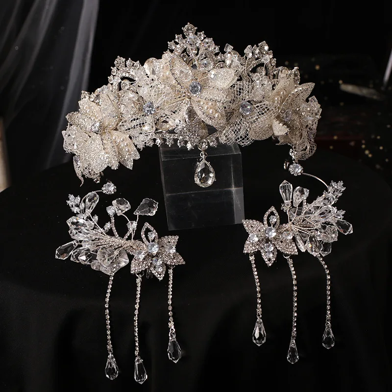 جديد الزفاف الفاخرة حزام الجبين سلسلة فستان الزفاف النمذجة الزفاف تاج الزفاف خمر الملحقات