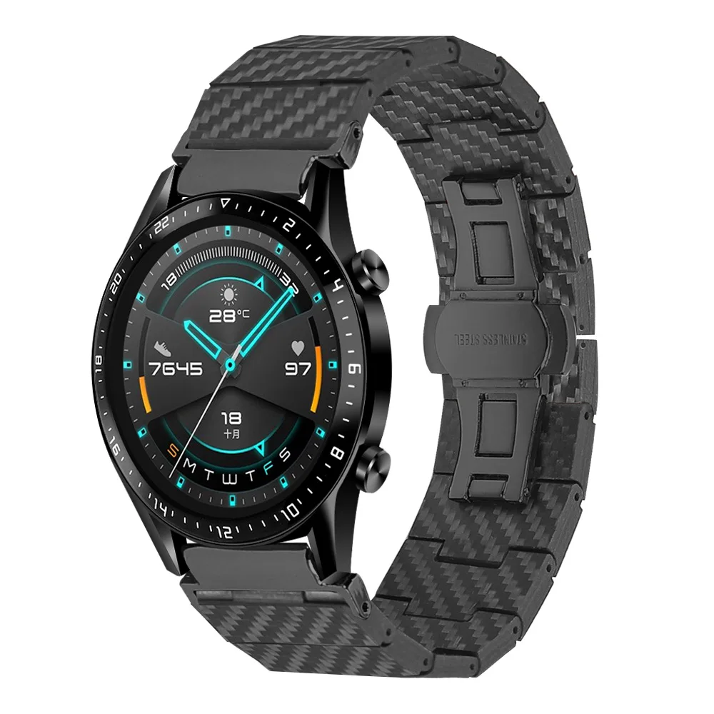 carbon fiber strap For Samsung Galaxy watch 4/classic/3/Active 2 45mm 41mm 46mm/42mm bracelet Huawei GT/2/2e 20mm 22 watch band