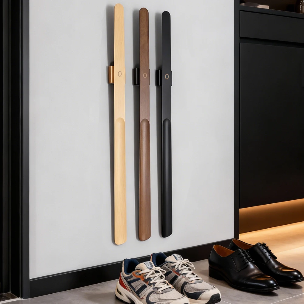 Łyżka do butów z drewna bukowego o długości 70 cm z magnetyczną podstawą - wysokiej jakości, wytrzymały pomocnik do butów z litego drewna