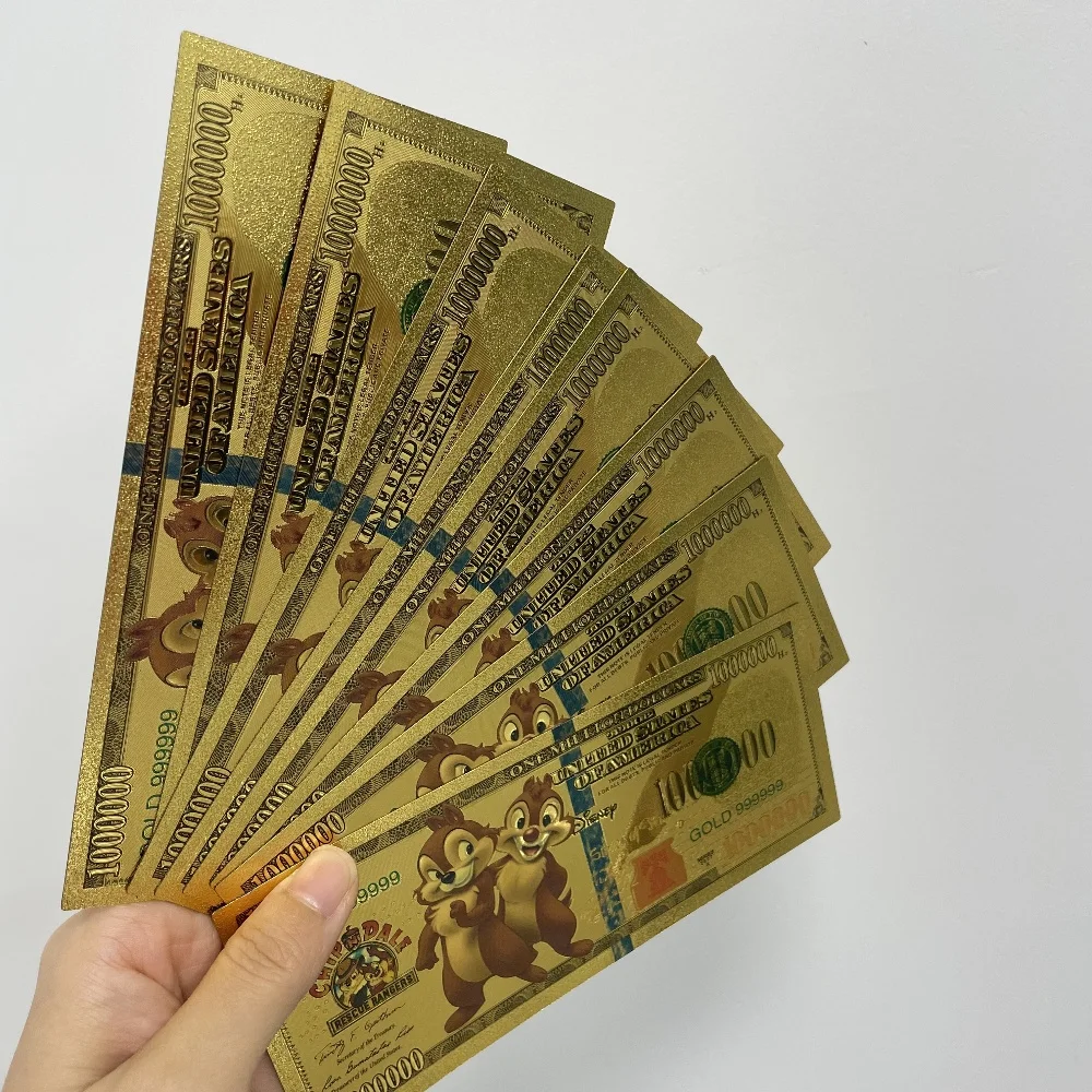 ديزني لطيف رقاقة "n" ديل الذهب احباط الأوراق النقدية التذكارية الإنقاذ بطل موضوع تحصيل الكرتون المحيط بطاقات ذهبية الهدايا #1