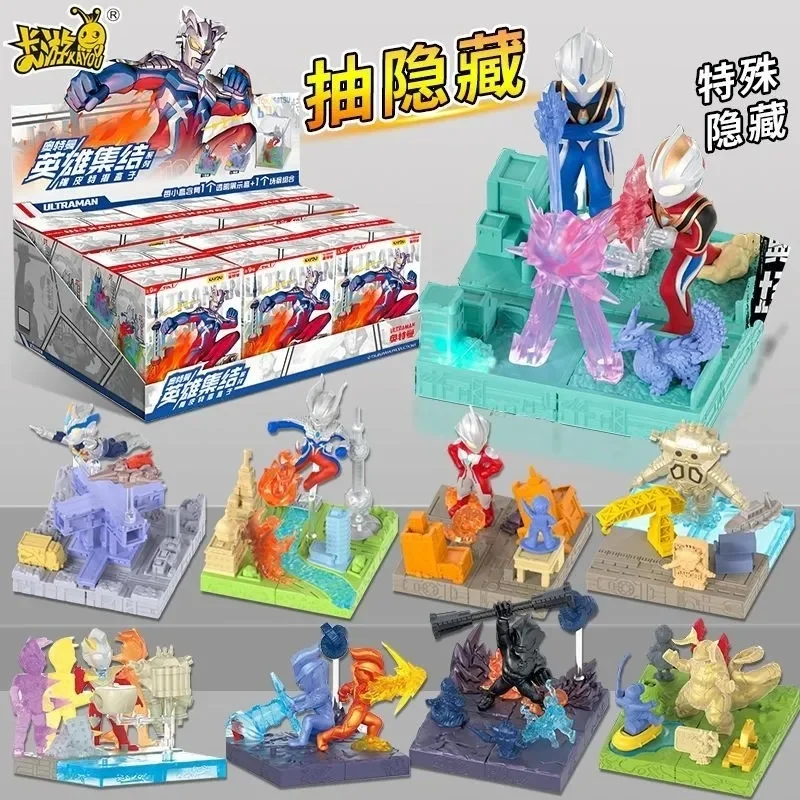 KAYOU Genuine Ultraman Hero Assembly Rubber Puppet Special Camera Box First Bullet Card Brick Anime Collection Peripherals
