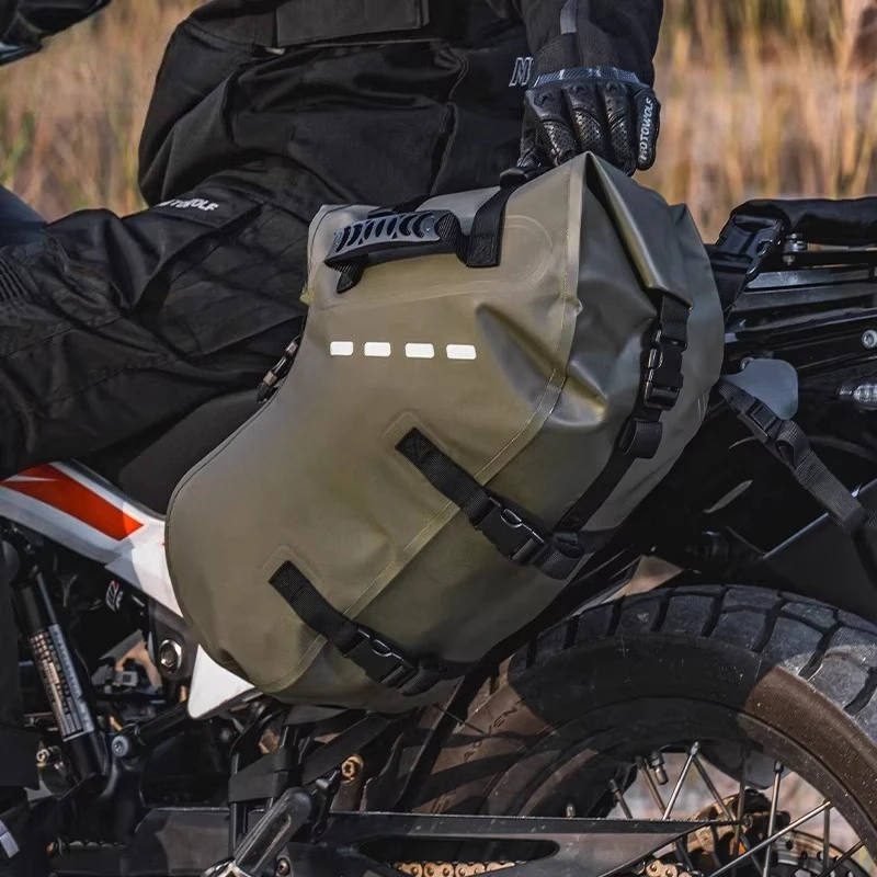 Multi-Functional 48L Motorcycle Touring Bag Waterproof Long-Distance Rear Seat Dual-Sided Rider Luggage Bag