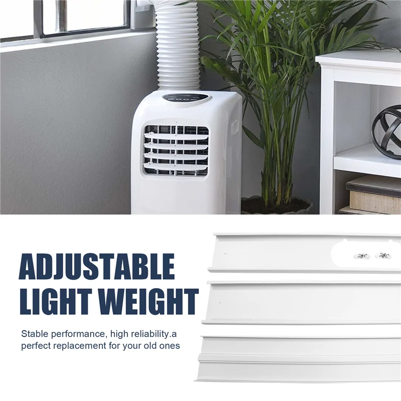 

ELEG-Portable Window Adaptor Window Slide Kit Plate Adjustable Air Conditioner Window Kit Practical Slide Plate Wind Shield