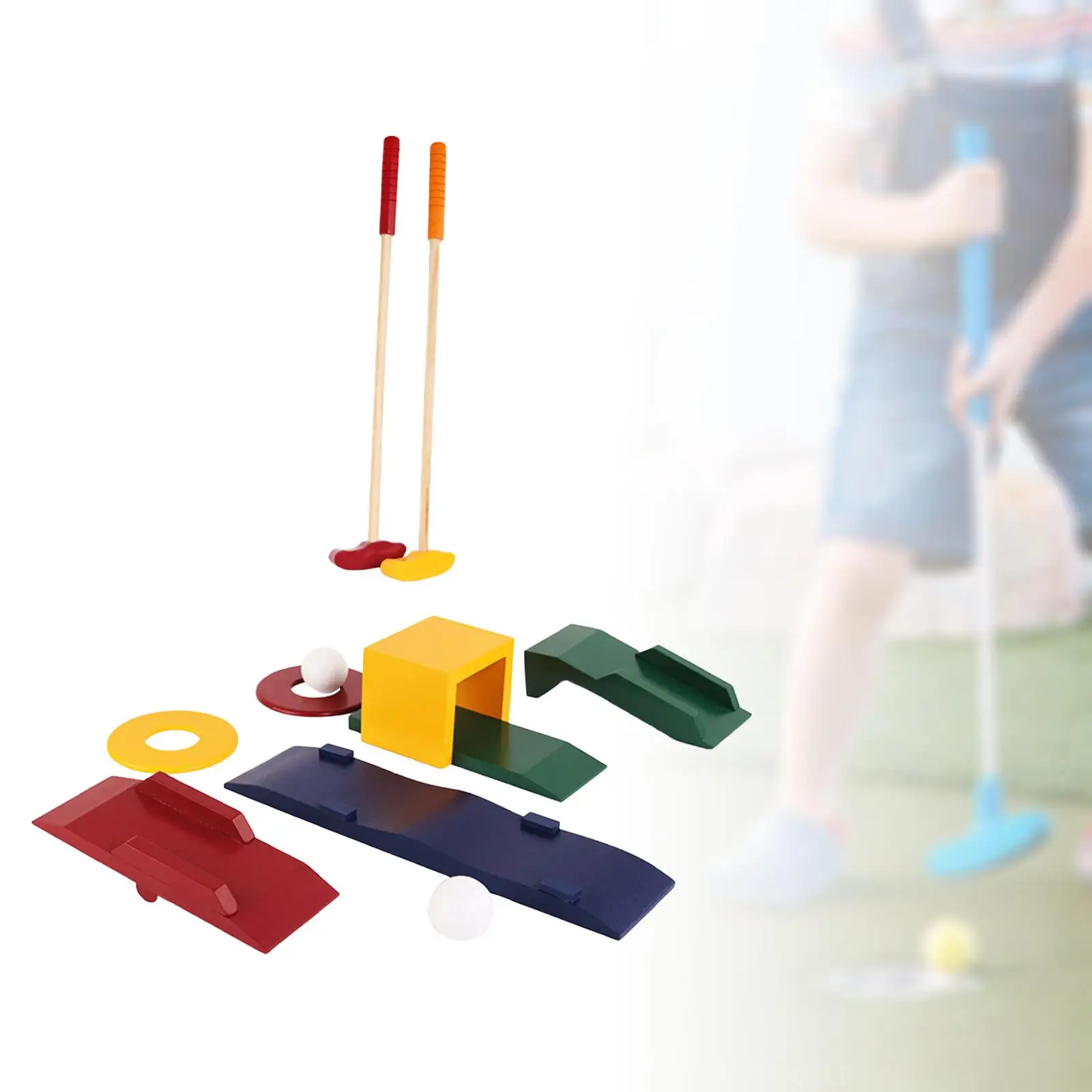 Mini Golf Course Toy Set Exercise Ball Toy Early Education with Wooden Ball