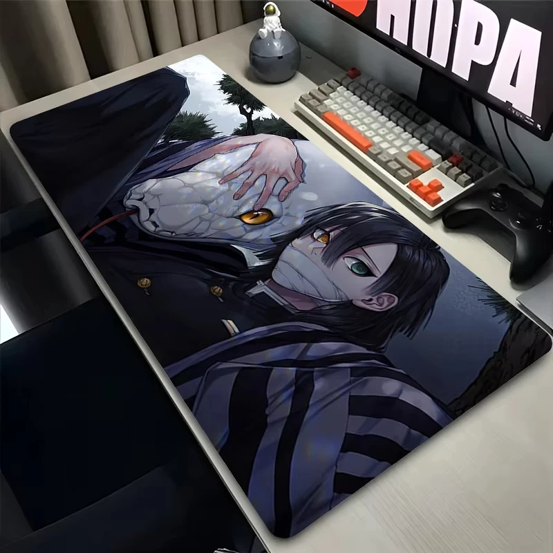 Mouse Pad Office PC Gaming Accessories Cool Keyboard Pad Anime Print Mousepad Laptop D-demon Slayer Obanai Iguro Desk Mouse Mat