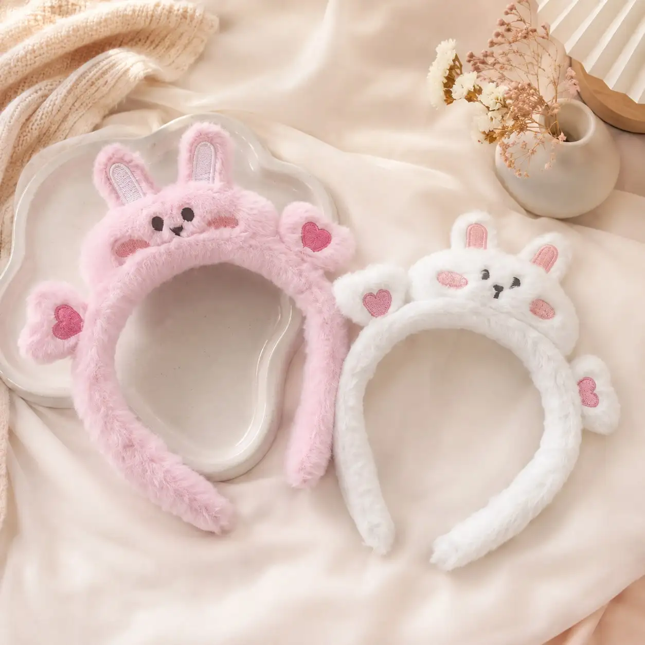 2pcs Fashion Simple and Versatile Cute Rabbit Hairbands for Women Girls Party Hair Accessories
