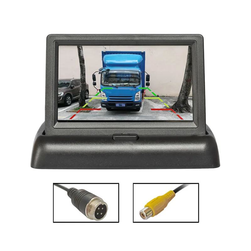 SMALUCK 4.3inch Foldable TFT LCD Car Rear View Monitor for Bus Truck RV - Reverse Camera Support