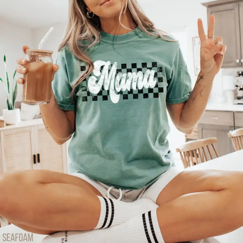 

Футболка в клетку «Мама» День матери Worlds Greatest Mom Birthday