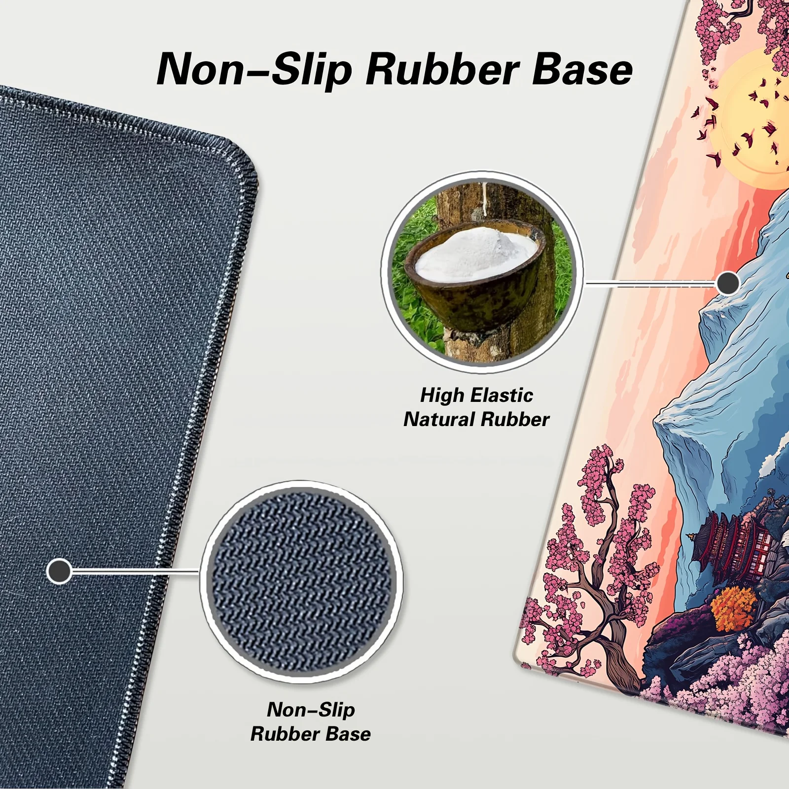 وسادات ماوس أنيمي فورست، تصميم زهر الكرز والمناظر الطبيعية الجبلية، لوحة ماوس على طراز الرسوم المتحركة، مثالية للاستخدام المكتبي للألعاب #5