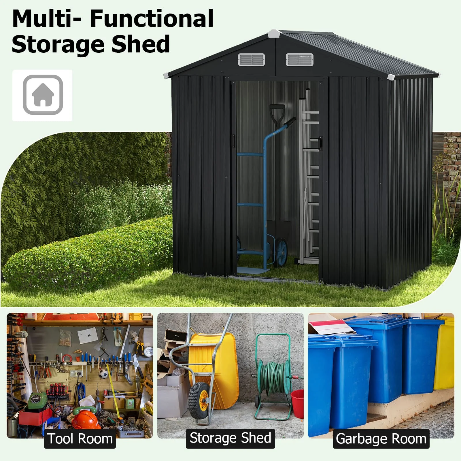 GOFLAME-أداة مفيدة للحديقة في جميع الأحوال الجوية ، سقيفة تخزين ، من من من GOFLAME ، وأداة من من GOFLAME ، وأداة من GOFLAME